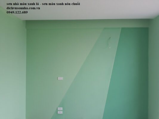 sơn tường màu xanh lá cây