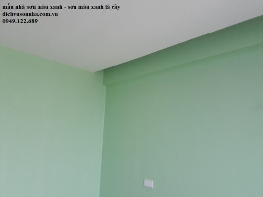 sơn tường nhà màu xanh lá